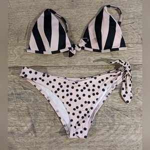 TOPSHOP Black & Pink Bikini